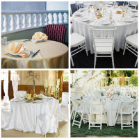 Mantel Redondo De Seda Blanca Para Bodas Y Fiestas Cubierta Transparente Brillante Y Suave Para Restaurante Banquete Decoraciones - details 9