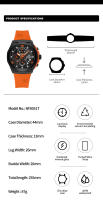 Reloj De Pulsera Deportivo NAVIFORCE Para Hombre Con Correa De Silicona Resistente Al Agua Cronógrafo Calendario Y Manos Luminosas Movimiento De Cuarzo De Alta Calidad - details 1