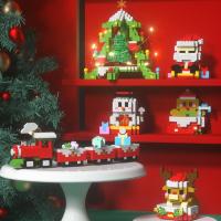 Juego De Regalos De Navidad Bloques De Construcción Con LED Santa Claus Reindeer Eve Puzzle Bloques De Tabla Decoración Para Niños Regalo De Navidad - details 1