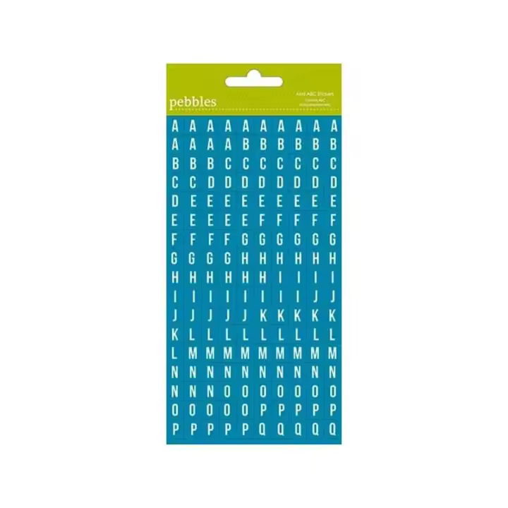 American Crafts                     ALFABETO PEBBLES CUADROS 10 MM AZUL FAMILY TIES - 1