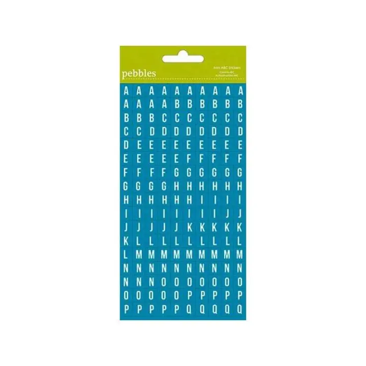 American Crafts                     ALFABETO PEBBLES CUADROS 10 MM AZUL FAMILY TIES - 1