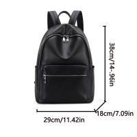 Mochila De Cuero PU Suave Para Mujeres 2024 Nueva De Gran Capacidad Negra Moda Tendencia Para Estudiantes Viaje Versátil - details 0