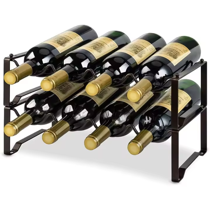 Botellero multicapa, botellero de metal independiente para bar en casa, 12 botellas - 1