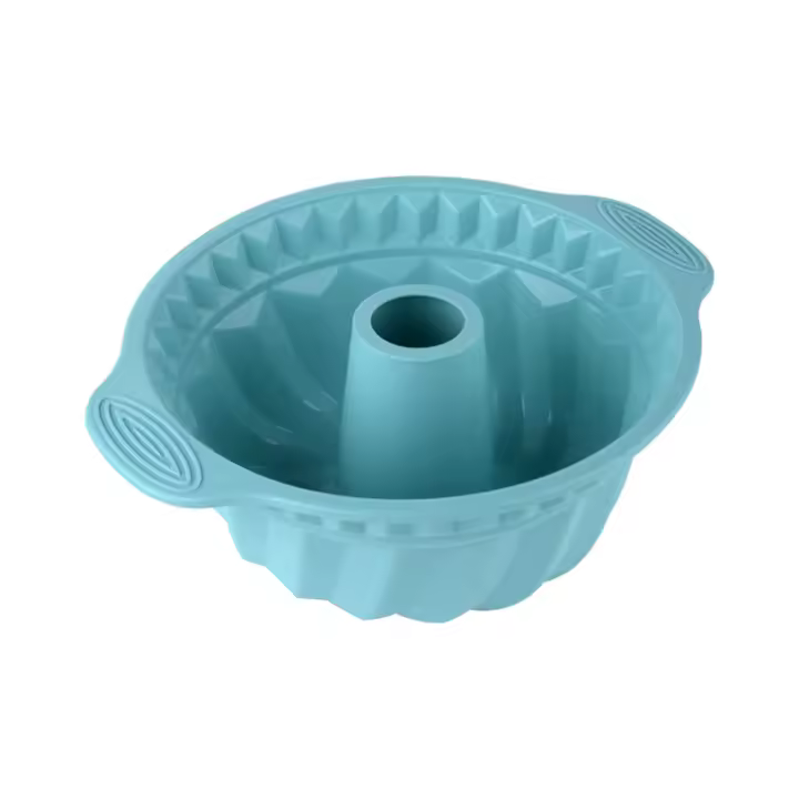 Molde de silicona con ranuras, antiadherente y mango resistente, ideal para hornear pasteles, gelatina, pan y para gelatina (azul) - 1