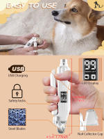 Tijeras De Uñas Para Mascotas Con Luz LED Recargable Por USB Y Pantalla Alimentada Con Batería De Litio De Alta Potencia Silenciosa Para Perros - details 1