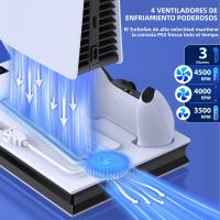 DinoFire Estación De Enfriamiento Rápido Para PS5 Slim Disc/Digital Soporte Vertical Para Gamepad Compatible Con PlayStation 5 - details 9
