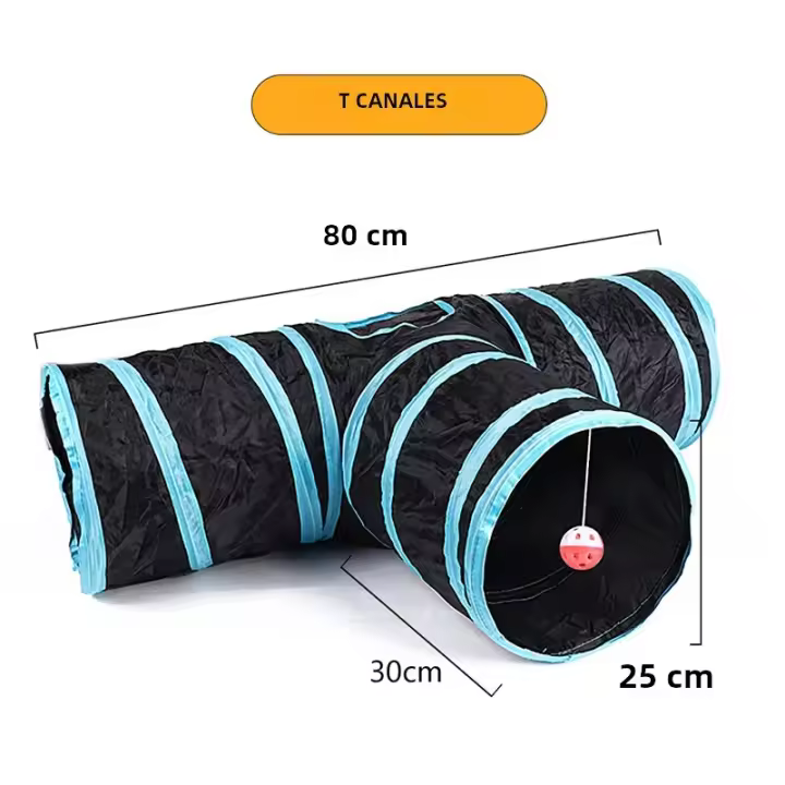 Túnel Para Gatos Plegable Juguete De Túnel Respirable Con Agujeros Para Interior Supplies Para Mascotas Juguetes De Gatos S Y Pass - 1
