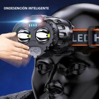 Linterna Frontal LED Impermeable Con Sensor De Movimiento Recargable Por USB Para Camping Pesca Ciclismo Y Actividades Al Aire Libre - details 6