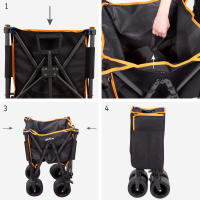 Aktive - Carro playa plegable, carrito de transporte, con ruedas desmontables, giratorias 360º y con frenos, mango multiángulo y 1 bolsillo, máx. 80 kg de carga, espacioso y versátil, de acero y poliéster, diseño plegable, incluye funda - details 4