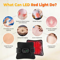 Cinturón de terapia de luz roja LED, multifuncional, con compresas calientes infrarrojas lejanas y almohadillas de masaje para hombros y rodillas. - details 2