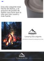 Juego De Cocina De Camping Widesea En Titanio Cañón De Turismo Para Piqueniques Y Senderismo Con Capacidad De 1.3L - details 4