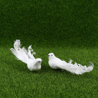 Pájaros Artificiales De Pluma De Espuma Blanca Doves Mini Decoración De Pájaros Para El Jardín Y Artesanía - details 15