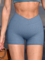 Shorts De Yoga Para Mujer Cintura Alta Levanta Glúteos Sin Costuras Fitness Ejercicio Correr Ciclismo Shorts De Gimnasio - details 7