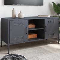 vidaXL Mueble para TV de acero 100,5x39x50,5 cm en color Negro/Antracita/Amarillo y más | almacenamiento funcional diseño moderno para baño dormitorio sala - details 1
