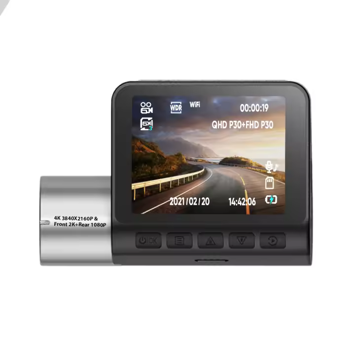 Cámara De Volante 4K GPS WIFI Con Monitor De Estacionamiento 24h Doble Cámara Frontal Y Trasera Visión Nocturna DVR Mini Video Registrador Para Coche - 1