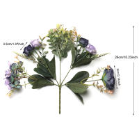 Bouquet De Flores Artificiales Peonía Otoño Rosa Silken Hydrangea Decoración Para Casamiento Hogar Jardín Accesorios De Falsa Planta Para Invierno - details 1