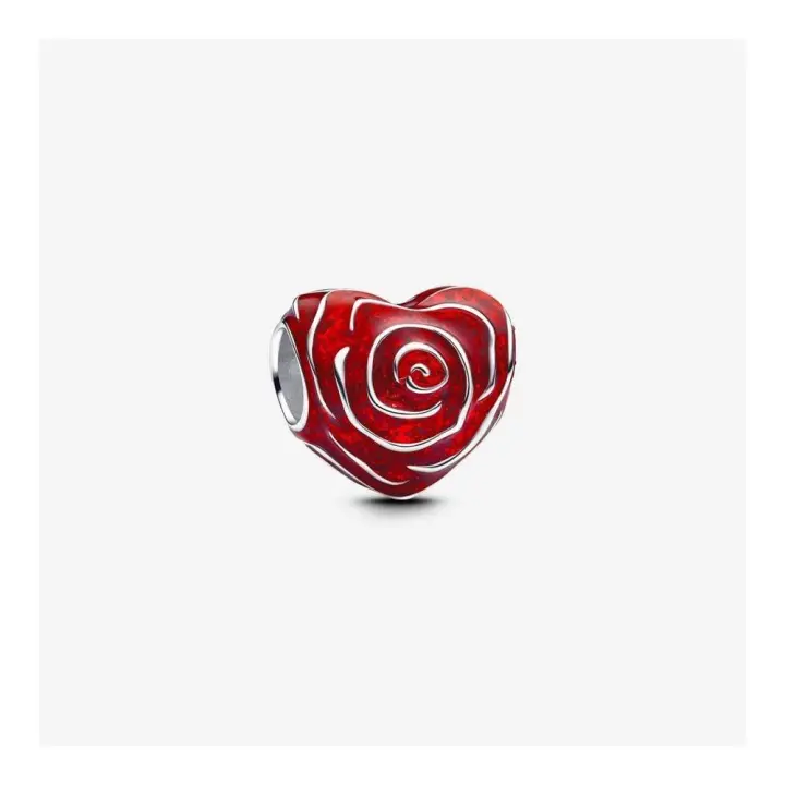793673C01 - Charm Corazón de Rosa en Plata de Ley con Esmalte Rojo de Pandora 793673C01 PANDORA Raíz Novedades Joyas de Plata Joyas Pandora MUJER inicio Charm Pandora Colgantes de Plata Mujer Pandora original - 1