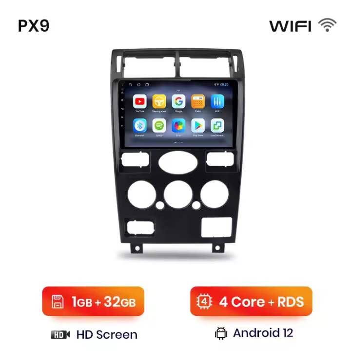 AWESAFE PX9 inalámbrico CarPlay Android Auto Radio para Ford Mondeo 3 2000 2001 2002 2003 - 2007 coche reproductor multimedia GPS 2 din autoradio volante controles RDS Bluetooth - 1