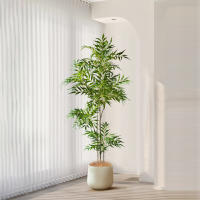 Arbol Artificial Grande De 78-140cm Hojas De Nandina Y Palma Real Tacto Planta De Bambú Falso Para Decoración De Jardín Oficina Y Hogar - details 0