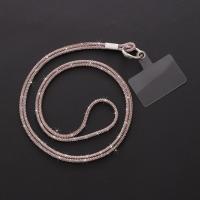 Lanyard De Lujo Con Rhinestone Caja De Cristal Plateado Antipérdida Con Colgante Para Teléfono Móvil Correa De Lanyard De Género Unisex Tamaño 65cm - details 6
