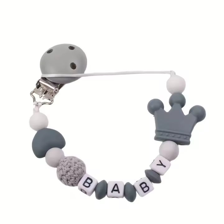 Portador de chupete para bebé clip de silicona con cadena de chupetes regalo para niños de 0 a 24 meses diversos colores disponibles - 1
