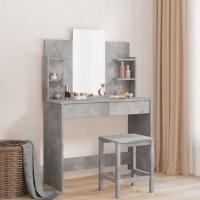 vidaXL Tocador con espejo 96x39x142 cm en color Negro/Gris hormigón/Gris sonoma y más | decorativo de pared para baño dormitorio recibidor moderno - details 1