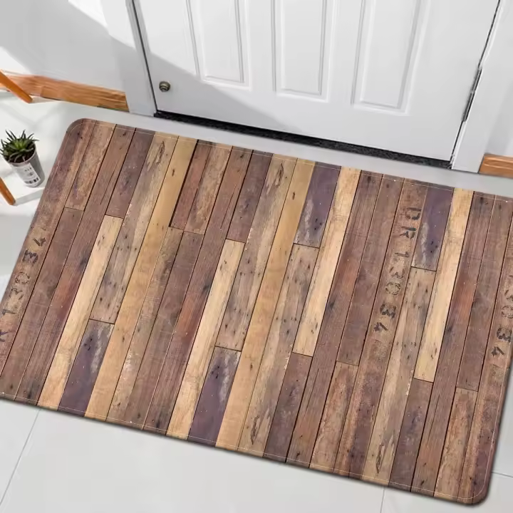VIKAMA Alfombra De Cristal Pile Vintage Europeo Para Dormitorio Entrada Baño Antideslizante Lavable Resistente Al Polvo Y Suciedad Alfombrilla De Poliéster 100% Para Adultos - 1