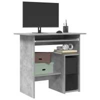 vidaXL Escritorio de madera contrachapada 80x45x74 cm en color Roble ahumado/Negro/Madera antigua y más | estructura resistente ideal para salón dormitorio o estudio - details 7