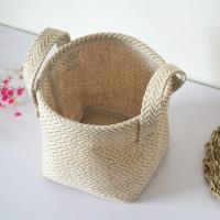 Cesta De Almacenamiento De Juta Tejida Con Algodón Y Lino Para Mesa Organizador De Juguetes Y Ropa Ecológico Plegable - details 8