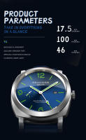 Reloj De Pulsera Automático SEAKOSS GMT Para Hombres Resistente Al Agua 10Bar Movimiento Seagull ST2557 De Acero Inoxidable 316L Luminoso Calendario Esportivo - details 3