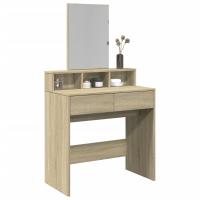 vidaXL Tocador con espejo color 80x41x144,5 cm en color Gris sonoma/Gris hormigón/Blanco y más | decorativo de pared para baño dormitorio recibidor moderno - details 3