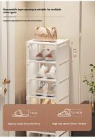 Estante De Zapatos Plegable Multicapa Ahorra Espacio Forma Delgada Para Guardar Zapatillas En Rincón O Puerta Gran Capacidad Soporte Para Zapatos - details 9