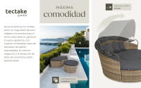 TECTAKE - Isla de ratán SANTORINI, Trenzado de poliratán de gran calidad y con protección UV, Estructura resistente y estable de acero, Combinable y versátil, con pinzas de unión - details 2