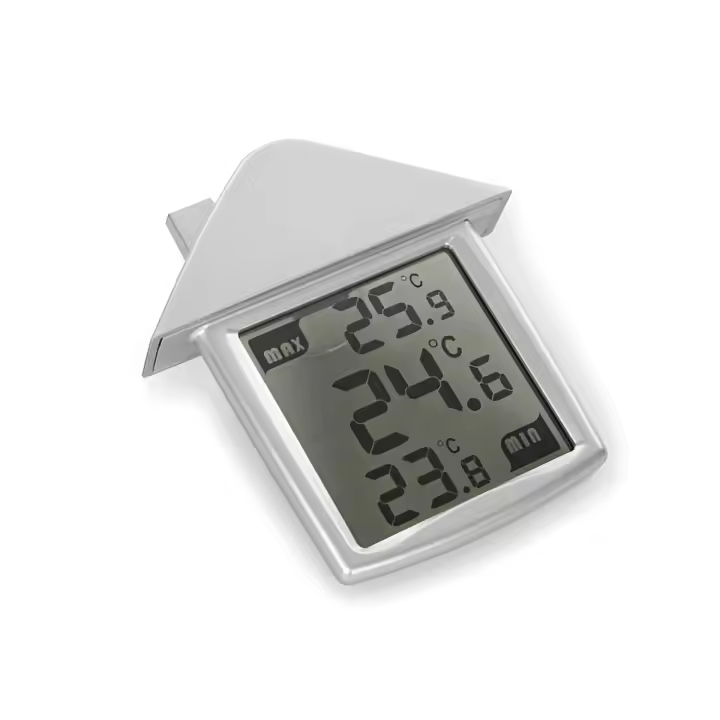 Perel Termómetro de Ventana Transparente con Indicación de Temperaturas Mínimas y Máximas - Uso en Interiores y Exteriores - 1