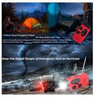 Radio de manivela Negra con Celda solar, Batería interna y externa de 2000 mAh. Radio de Emergencia (apta para uso en exteriores, Cortes de Energía de Emergencia) - details 3