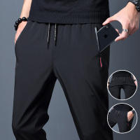 Pantalones Casuales Para Hombre Verano Seda De Hielo Secado Rápido Ajustados Estilo Coreano Deportivos Rectos Pantalones Largos - details 1