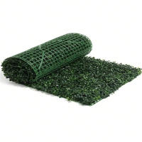 Panel De Hierba Artificial De Plástico 1pc Decoración Verde Para Pared Protección UV Valla De Privacidad Para Decoración De Hogar Y Exteriores - details 3