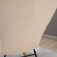 HOMCOM Mecedora de Borreguito Silla Mecedora con Patas de Madera de Haya y Marco de Acero Mecedora para Lactancia Carga 120 kg para Dormitorio Salón - details 3