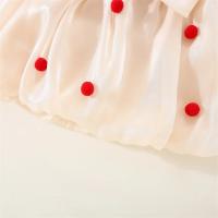 Vestido De Princesa Para Bebé Niña Con Panel Tejido Y Bolita De Lana Twilight Nube Bow Manga Corta Estilo Diario Preppy - details 9