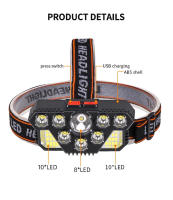 Lámpara De Seguridad Multifuncional Con 8 Luces Diversas Ajuste De Ángulo Múltiple Luz Suficiente Para Senderismo - details 2