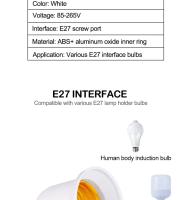 Adaptador De Conversión E14 a E27 Soporte De Bombilla De Plástico Resistente Al Fuego Calidad Superior Soporte De Lámpara - details 5