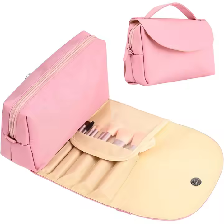 Nueva bolsa de herramientas para cosméticos de gran capacidad, bolsa de viaje para cosméticos con portabrochas independiente, bolsa de almacenamiento especial para maquilladores - 1