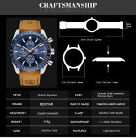Reloj De Pulsera Deportivo Para Hombre BENYAR 2024 Estilo Casual Lujo Acero Inoxidable Resistente Al Agua Y Al Choque Movimiento Cuarzo - details 2