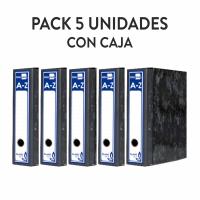 Archivador Liderpapel A-Z Classic Blue, Palanca Jaspeado Negro, Cartón Forrado, Lomo Ancho (80 Mm) - Pack 5 Unidades - details 0
