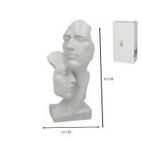 Gissed Escultura Decorativa de Rostros Abstractos en Resina con Acabado Granito Blanco – Diseño Moderno y Sofisticado para Hogar, Oficinas y Espacios Contemporáneos – Representación Artística de la Expresión y Conexión Humana – Ideal para Regalo o Colecci - details 1