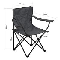 Conjunto de 2 Sillas Plegables para Camping y Playa con Reposabrazos y Portavasos - Resistente y Cómoda - 50x50x80cm - details 2