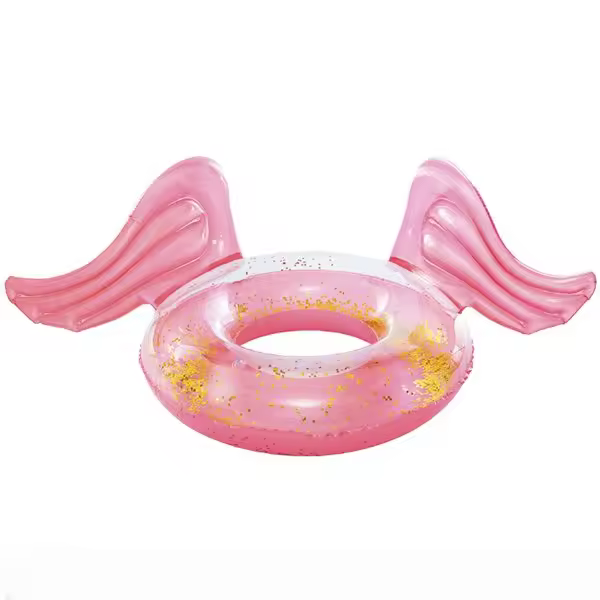 Flotador Hinchable con Alas Rosa Diseño Fantasía y Purpurina - 1