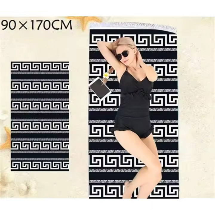 PLUSHOME Toalla de Playa Rectangular 90x170cm de Microfibra Alta Calidad - 1