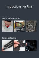 Martillo De Seguridad Para Coche Compacto 3-en-1 Rompe Ventanas Y Cortador De Cinturones Herramienta De Rescate Emergente Para Accesorios De Vehículo - details 10