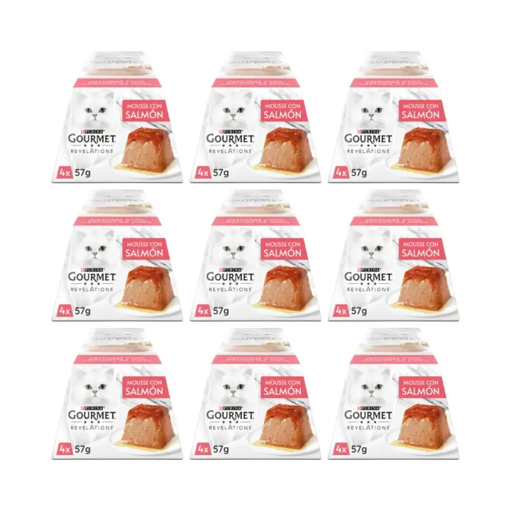GOURMET - Revelations (24x57gr) - Pirámide de Mousse con Salmón y Cascada de Salsa (6 Cajas de 4x57gr) - 1